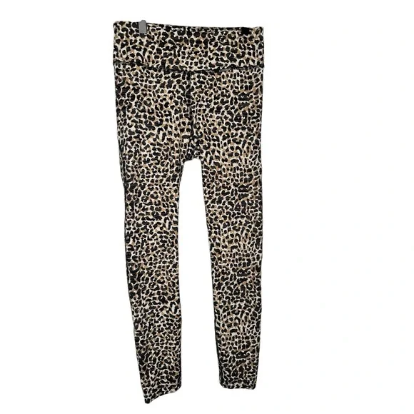 Outdoor Voices Leopard Cheetah TechSweat Flex Move Free 7/8 Leggings Small S C - Picture 2 of 5